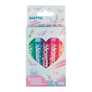 Set 5 Tuburi Lipici cu Sclipici Candy Giotto 546900