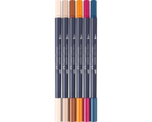 Set 6 markere manga profesionale pe baza de alcool 2 capete Goldfaber Faber-Castell FC164809