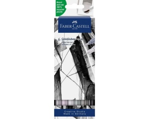 Set 6 markere solubile 2 capete tonuri de gri goldfaber Faber-Castell 164522