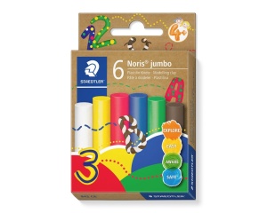 Set 6 plastelina Staedtler Noris Jumbo, culori standard, 16,6 g, pentru modelaj, ST-842-C6