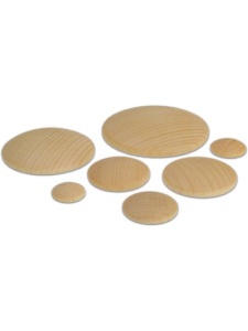 Set 7 rondele convexe din lemn 12 mm Meyco 36050