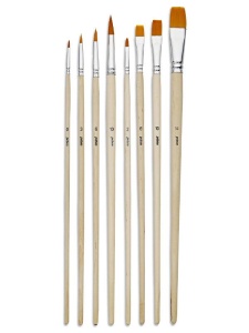 Set 8 pensule late si rotunde, par sintetic Pebeo 952404