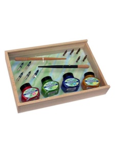 Set caligrafie cu 2 tocuri, penite si cerneala Standardgraph HI-SET30