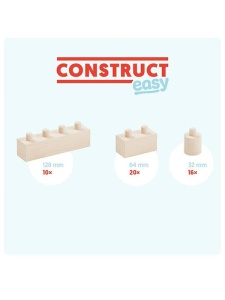 Set Construct Easy 46 piese din lemn Walachia WLCT93