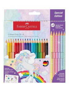 Set Creioane Acuarela Color Grip Unicorn 18+6 Faber Castell 201543