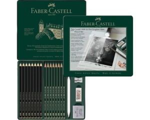 Set creioane grafit mat Castell 9000 si accesorii Faber Castell