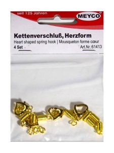 Set de 4 carabine aurii in forma inima Meyco 61413