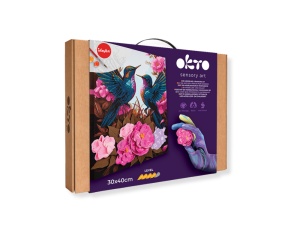 Set de pictura 3D cu argila usoara, model Pasari, 30 x 40 cm, Okto