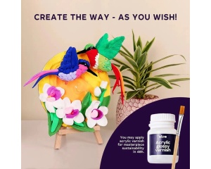 Set Pictura 3D cu Argila Usoara 21x21cm Model Colibri din Natura Okto OK20043
