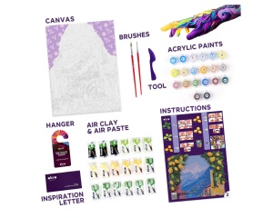 Set Pictura si Modelare 3D cu Argila Usoara 30x40 cm Lemon Weekend Okto 30008 - Img 2