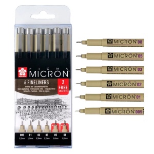 Set Pigma Micron 4 + 2 Gratuit Sakura poxsdk4b6p