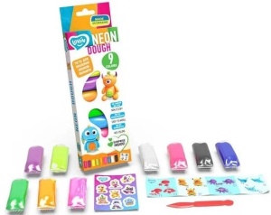 Set plastilina, 9 culori neon x 15 g, Lovin'do Okto, OK41179