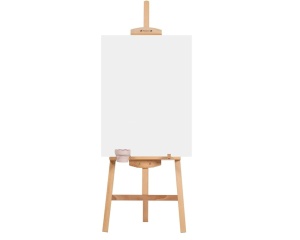 Sevalet Profesional de Studio MEEDEN Lyre din Fag Natur cu Suport pentru Pensule, cod AFE-6097-YM