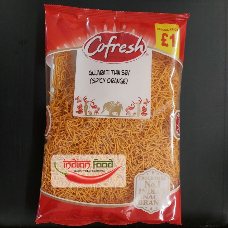 COFRESH Gujarati Thin Sev (Spicy Orange) 300g