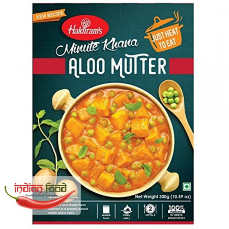 Haldiram Ready To Eat Aloo Mutter (Mancare de Cartofi si Mazare) 300g