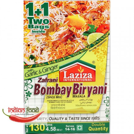 LAZIZA Zafrani Bombay Biryani Masala (Condiment pentru Bombay Biryani cu Sofran - Orez cu Carne) 130g