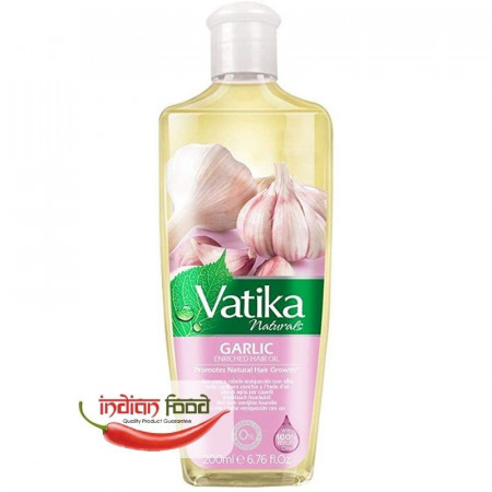 VATIKA Enriched Garlic Hair Oil (Ulei de Usturoi pentru Par Ulei de Rozmarin + Ghergir) 200ml