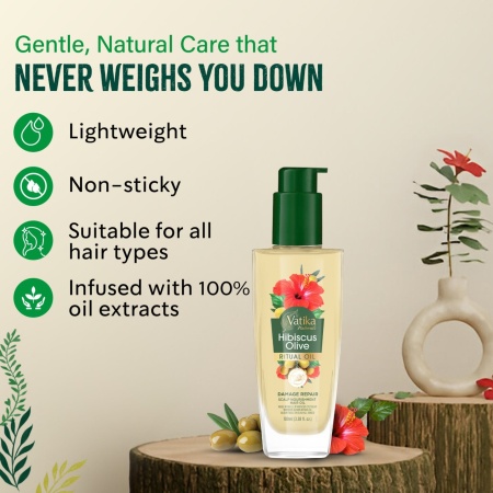 Vatika Naturals Hibiscus Olive Ritual Hair Oil 100ml - Img 4