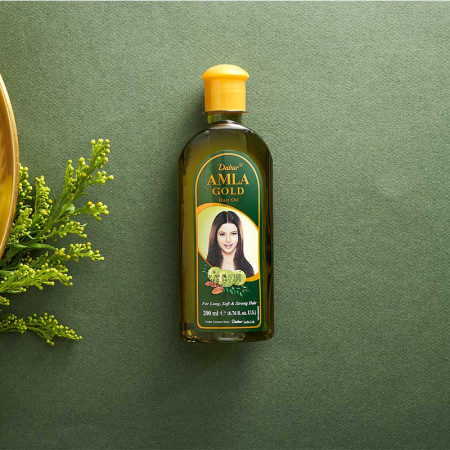 DABUR Amla Gold Hair Oil Ulei de Amla Gold Migdale Henna 300ml - Img 6
