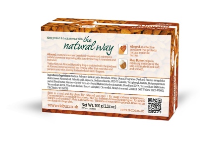 Dabur Vatika Natural Almond SoapSapun Hidratant Natural cu Migdale Dabur Vatika Bara Emolienta cu Unt de Shea 100g - Img 3