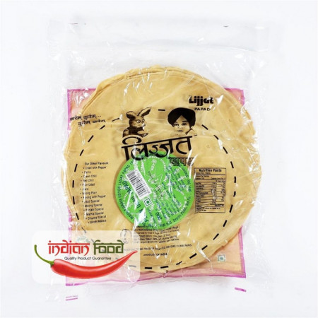 Lijjat Urid Plain Papad - Snacks Indian 200g - Img 2