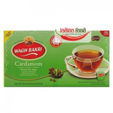 Wagh Bakri Cardamom Tea Bags (Ceai de Cardamom) 100 pliculete