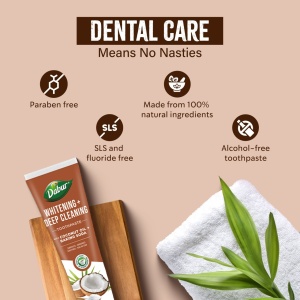 Dabur Organic Coconut Oil & Baking Soda Toothpaste – 100ml - Img 4