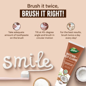Dabur Organic Coconut Oil & Baking Soda Toothpaste – 100ml - Img 5