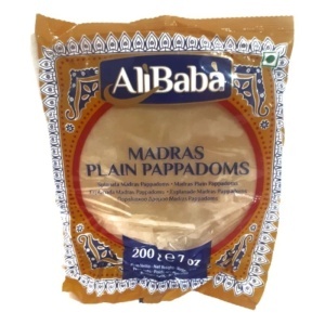 Ali Baba Plain Madras Papads - Snacks Indian - 200g