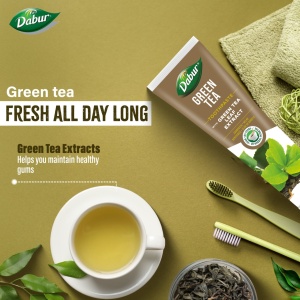 Dabur Organic Green Tea Toothpaste – 100ml - Img 2