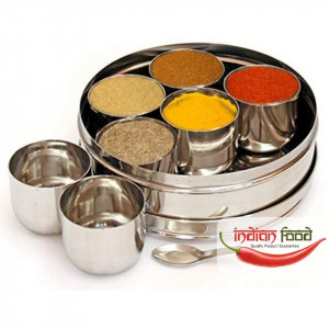 Steel Masala Dabba - Cutie Indiana pentru Condimente din Otel