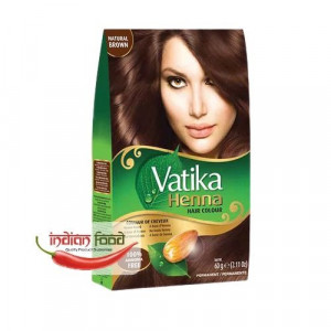 VATIKA Henna Hair Colour - Natural Brown (Vopsea de Par cu Henna Saten) 60g