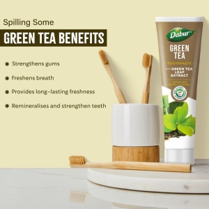 Dabur Organic Green Tea Toothpaste – 100ml - Img 3