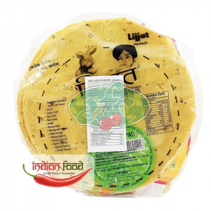 Lijjat Black Pepper (udad) Papads Snacks Indian cu Piper Negru 200g - Img 2