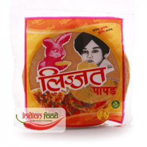 Lijjat Red Chilli Papads - Snacks Indian cu Ardei Rosu 200g Dim. 7"