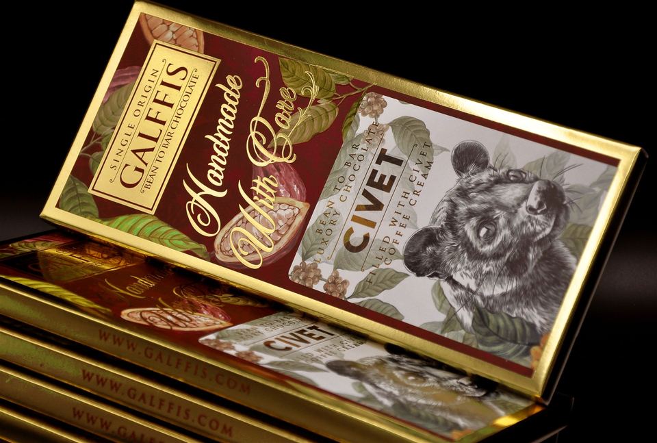 Un ambalaj de odinioară al ciocolatei cu cafea GALFFIS CIVET — 4