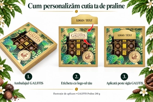 Personalizare cu eticheta aurie - GALFFIS Praline 240 g