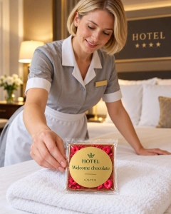 HOTEL Welcome chocolate GALFFIS – ciocolată cu lapte și zmeură, 50 g