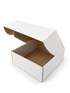Cutia albă în care primești produsele și materialele pentru asamblarea cadoului