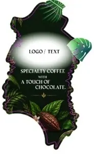 Suprafața personalizabilă pentru cafea 250 g – șablon tehnic, logo / text