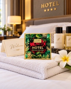 HOTEL Welcome chocolate GALFFIS – ciocolată cu lapte și cremă de trandafir, 20 g