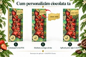 Ciocolată GALFFIS cu lapte, căpșuni și portocale, 100 g