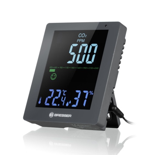 Statie monitorizare CO² Bresser 7004020QT5000, gri