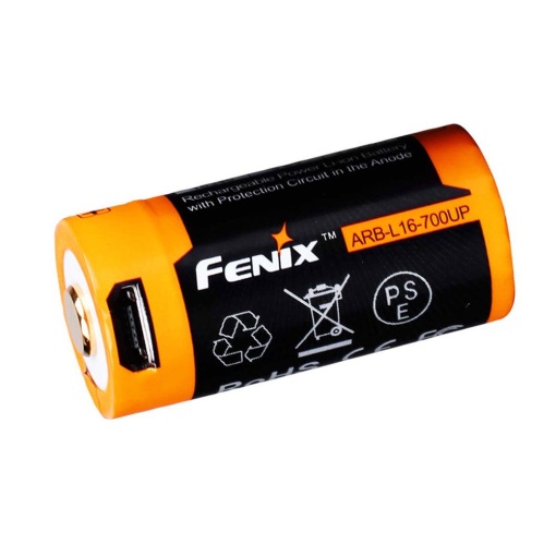 Acumulator Li-ion 16340 cu port Micro USB Fenix ARB-L 16-700U, 700 mAh