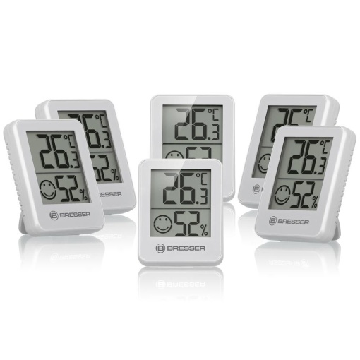 Set 6 statii meteo Bresser Temeo Hygro Indicator 7000015, termometru, higrometru, alb