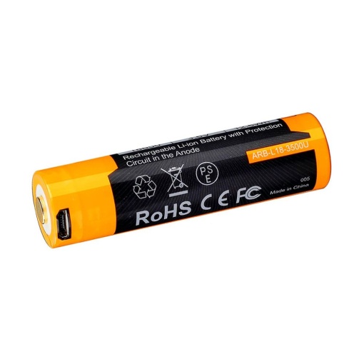 Acumulator Li-ion 18650 cu port Micro USB Fenix ARB-L 18-3500U, 3500 mAh