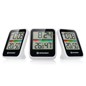 Set 3 statii meteo Bresser Termo/Hygro 7000016GYE000, alb