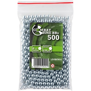 Bile airsoft Combat Zone Quality Alu, BB 6 mm, 0.30 g, plastic, argintii, 500 bile