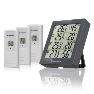 Statie meteo Bresser Temeo Hygro Quadro 7000020QT5000, termometru, higrometru, 3 senzori
