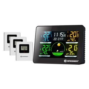 Statie meteo Bresser Quadro NLX 7000023, termometru, higrometru, 3 senzori externi - Img 1